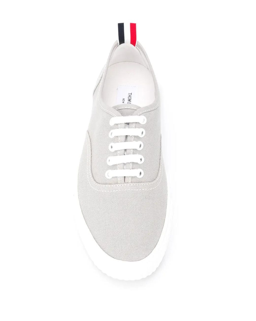 Thom Browne White Canvas Heritage Sneakers With Vulcanized Soles Sneakers for men