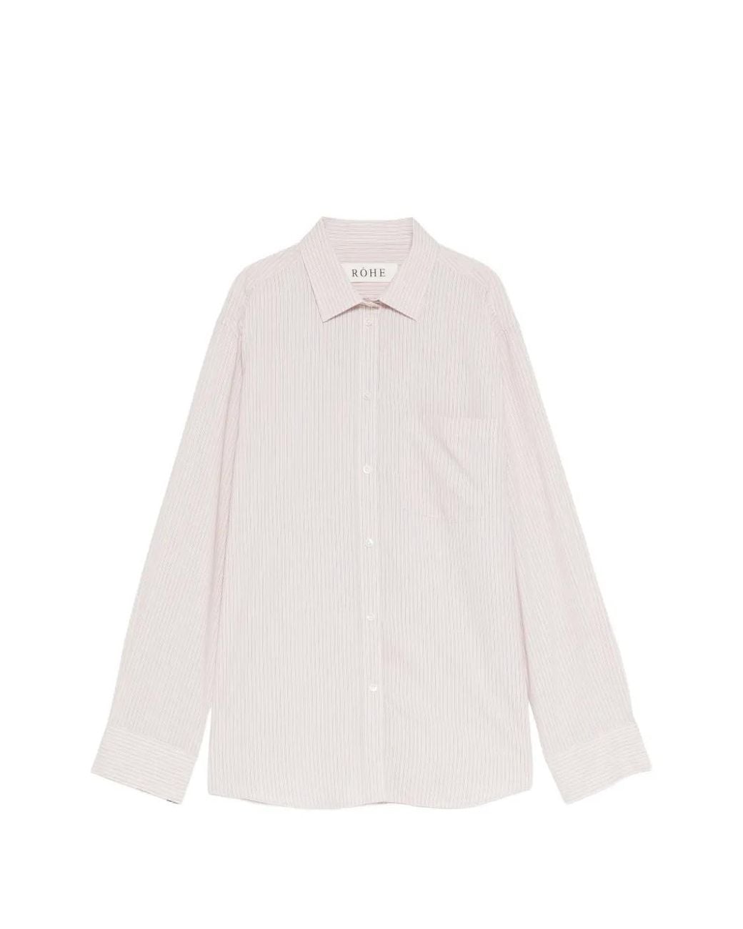 Rohe White Striped Button-Down Shirt