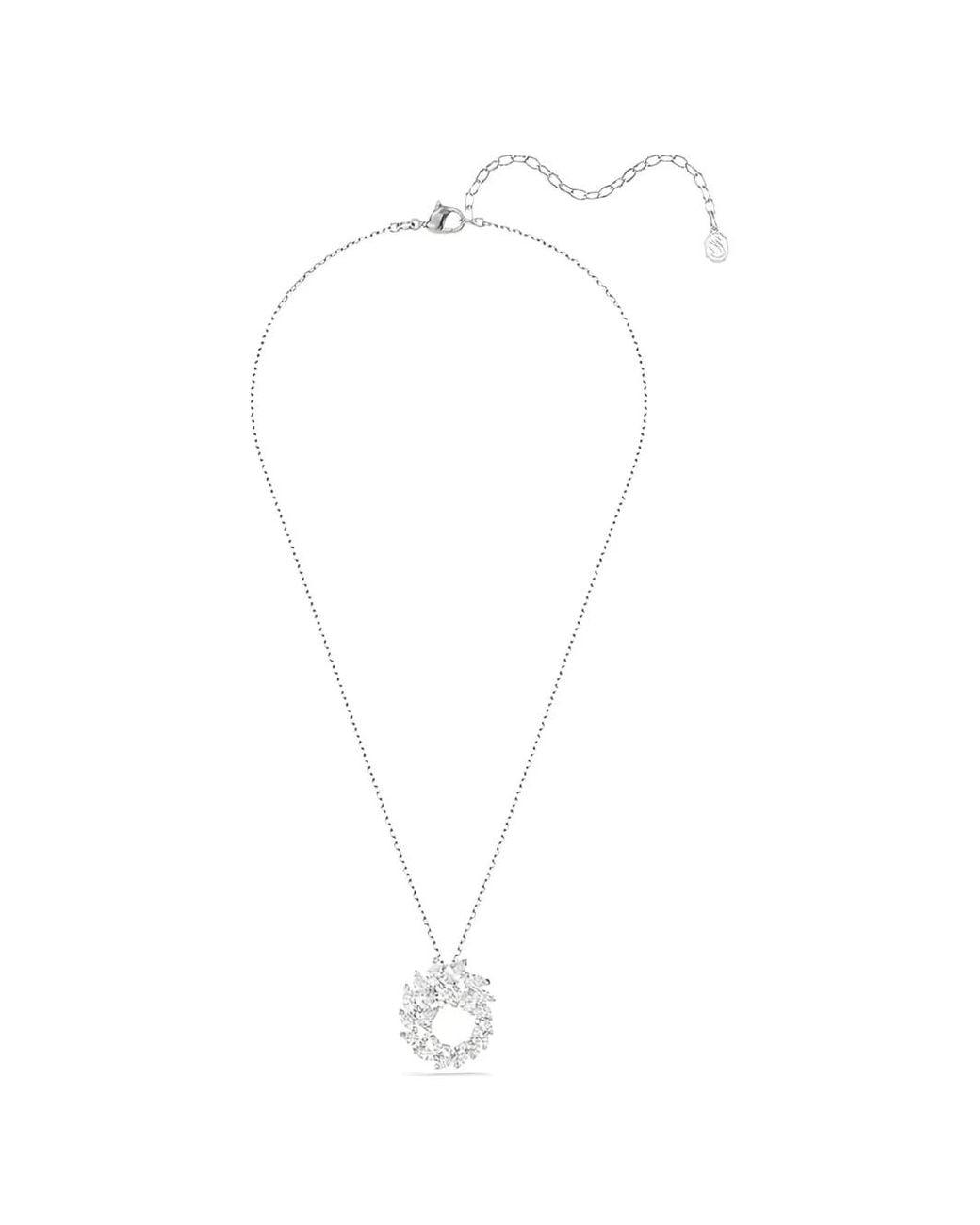 Swarovski White Sublime Crystal Wreath Pendant Necklace