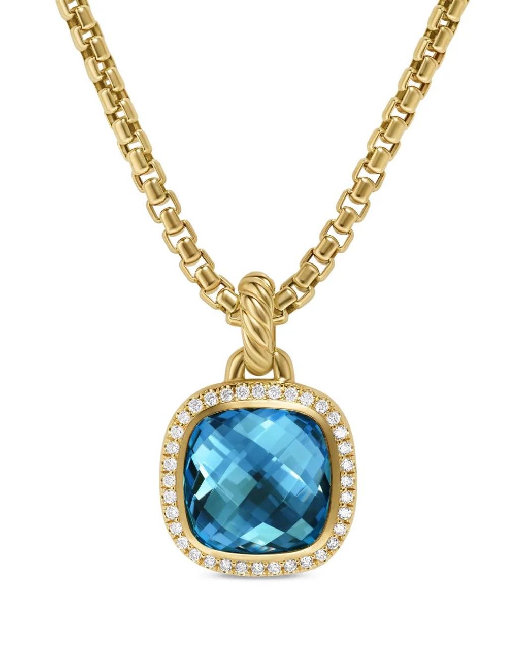 David Yurman Blue 18Kt Albion Topaz And Diamond Pendant