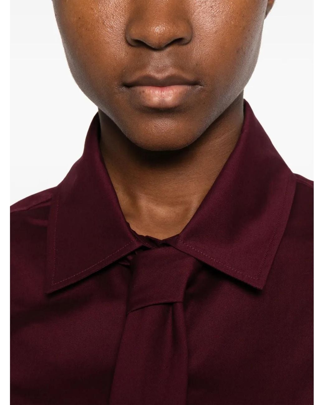 Manuel Ritz Purple Tie-Detail Long-Sleeve Shirt