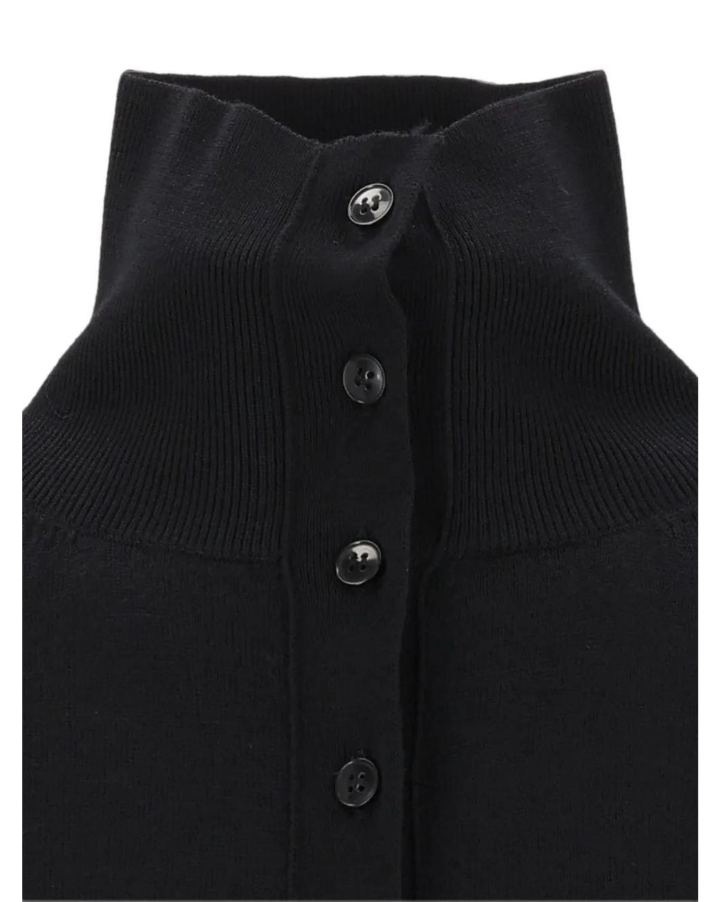 Barena Black Button-Up High-Neck Sweater