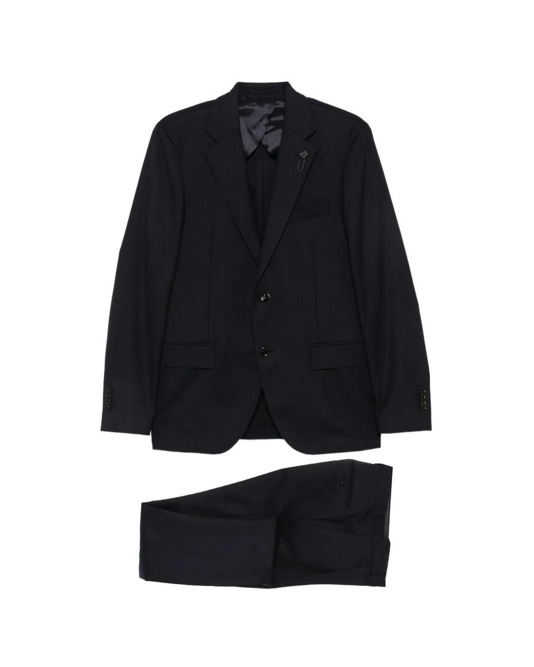 Lardini Black Notched-Lapel Single-Breasted Suit for men