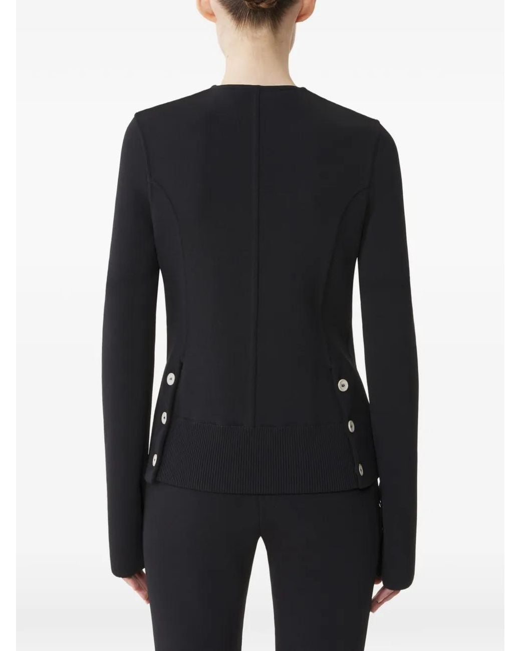 Lanvin Black Double-Breasted Ribbed-Trim Jacket