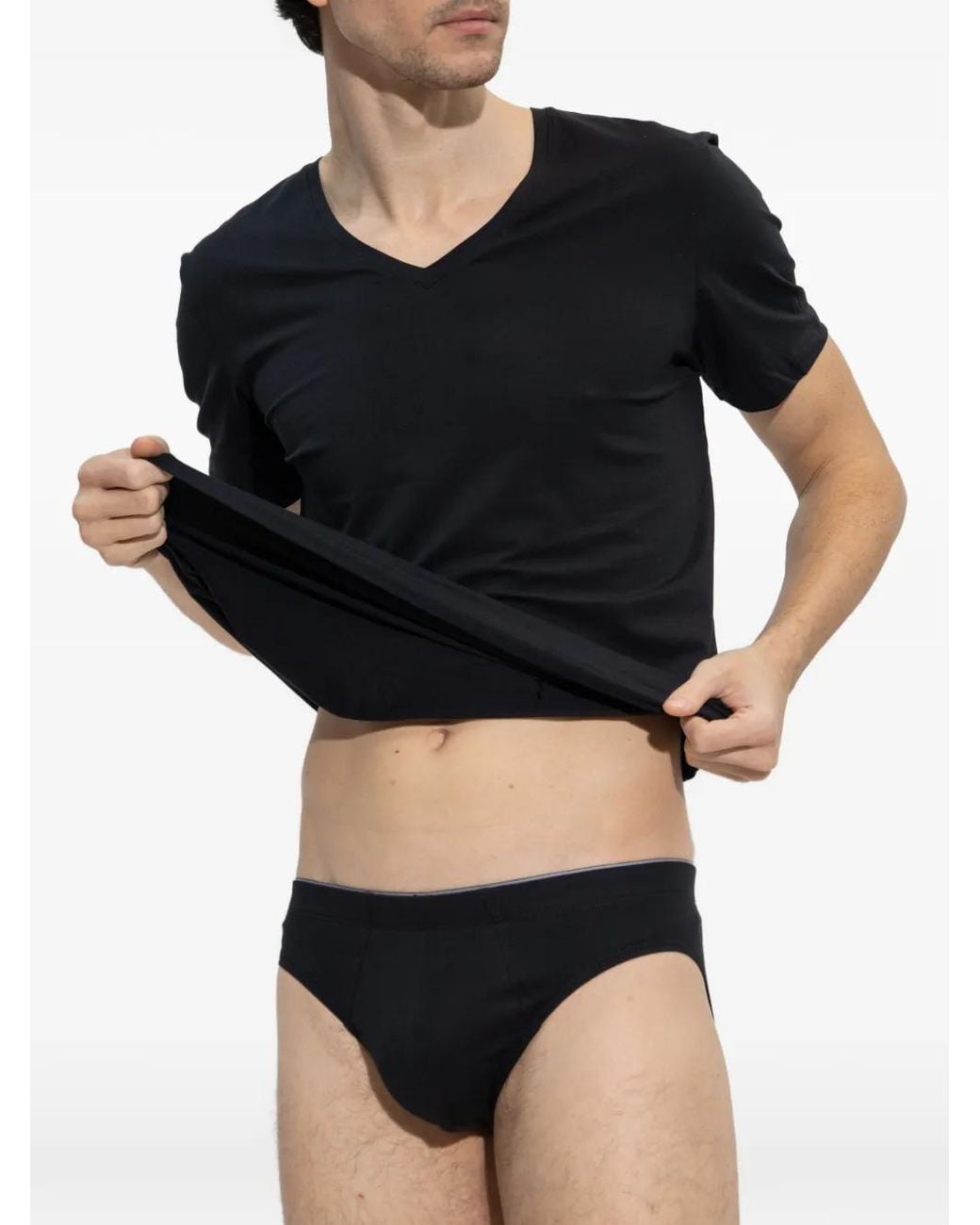 Hanro Black Cotton Briefs for men