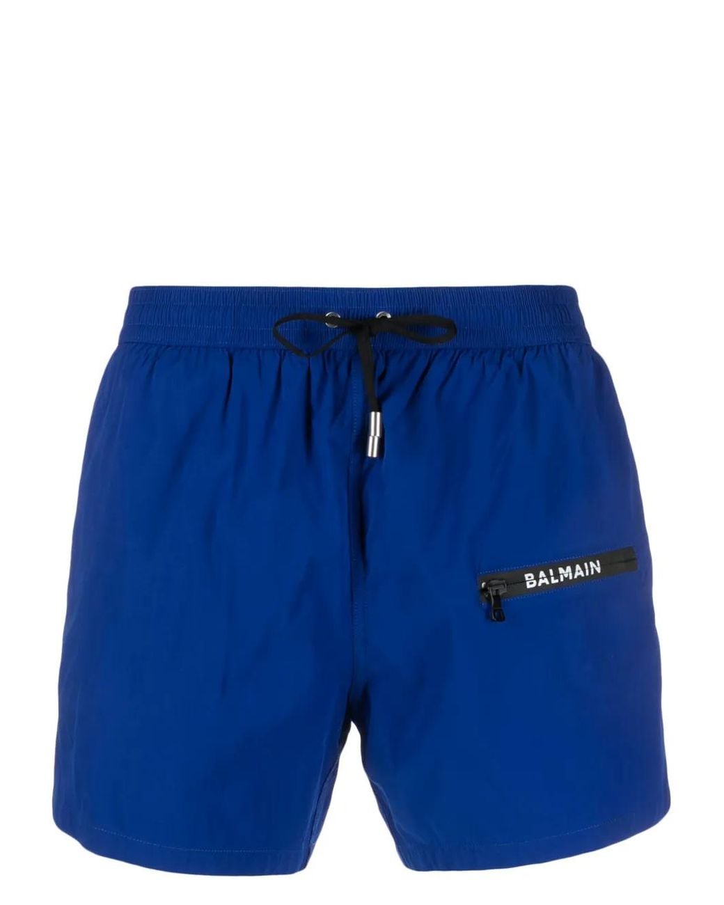 Balmain Blue Logo-Print Swimming Shorts for men