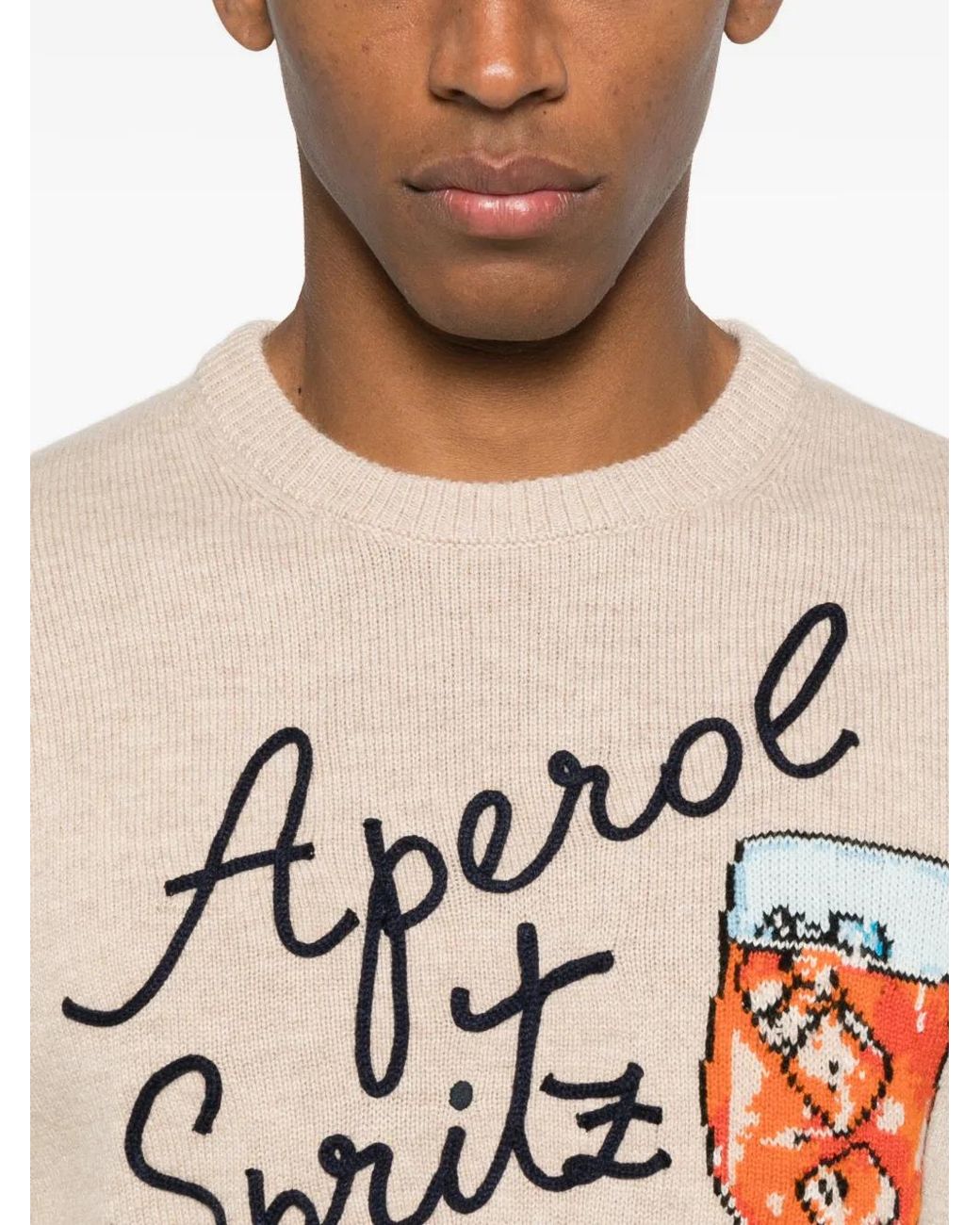 Mc2 Saint Barth Natural Heron Graphic Sweater for men