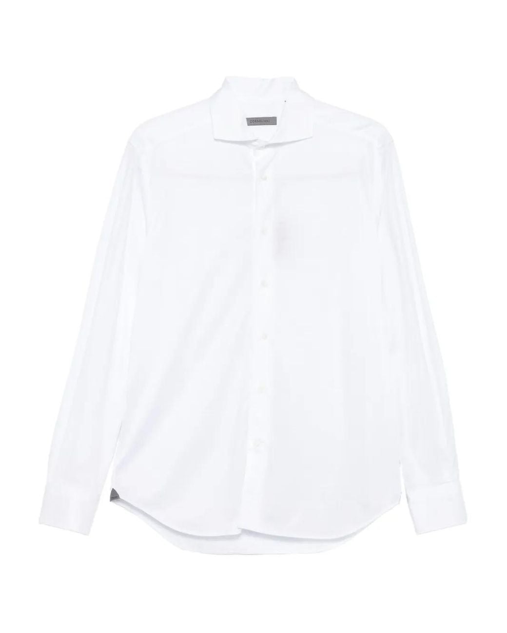 Corneliani White Long-Sleeve Buttoned-Up Shirt for men