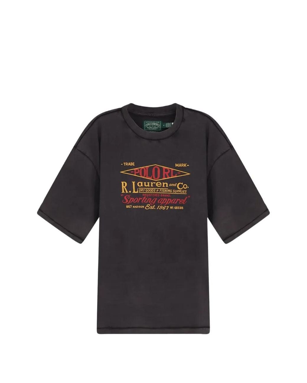 Polo Ralph Lauren Black Relaxed Fit Jersey Graphic T-Shirt for men