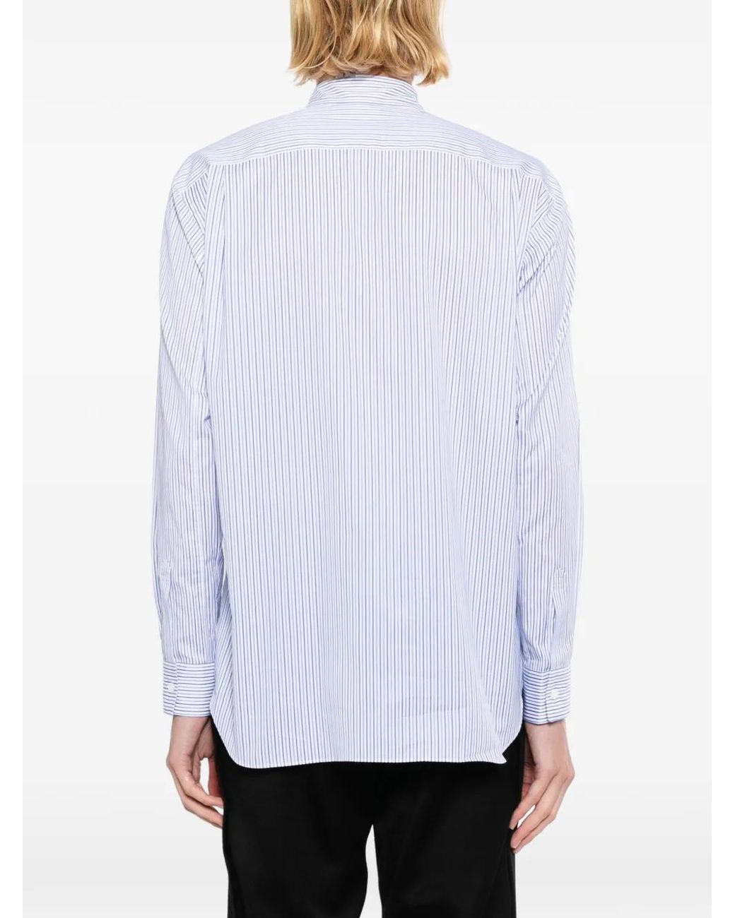 Comme des Garçons White Striped Patchwork Shirt for men