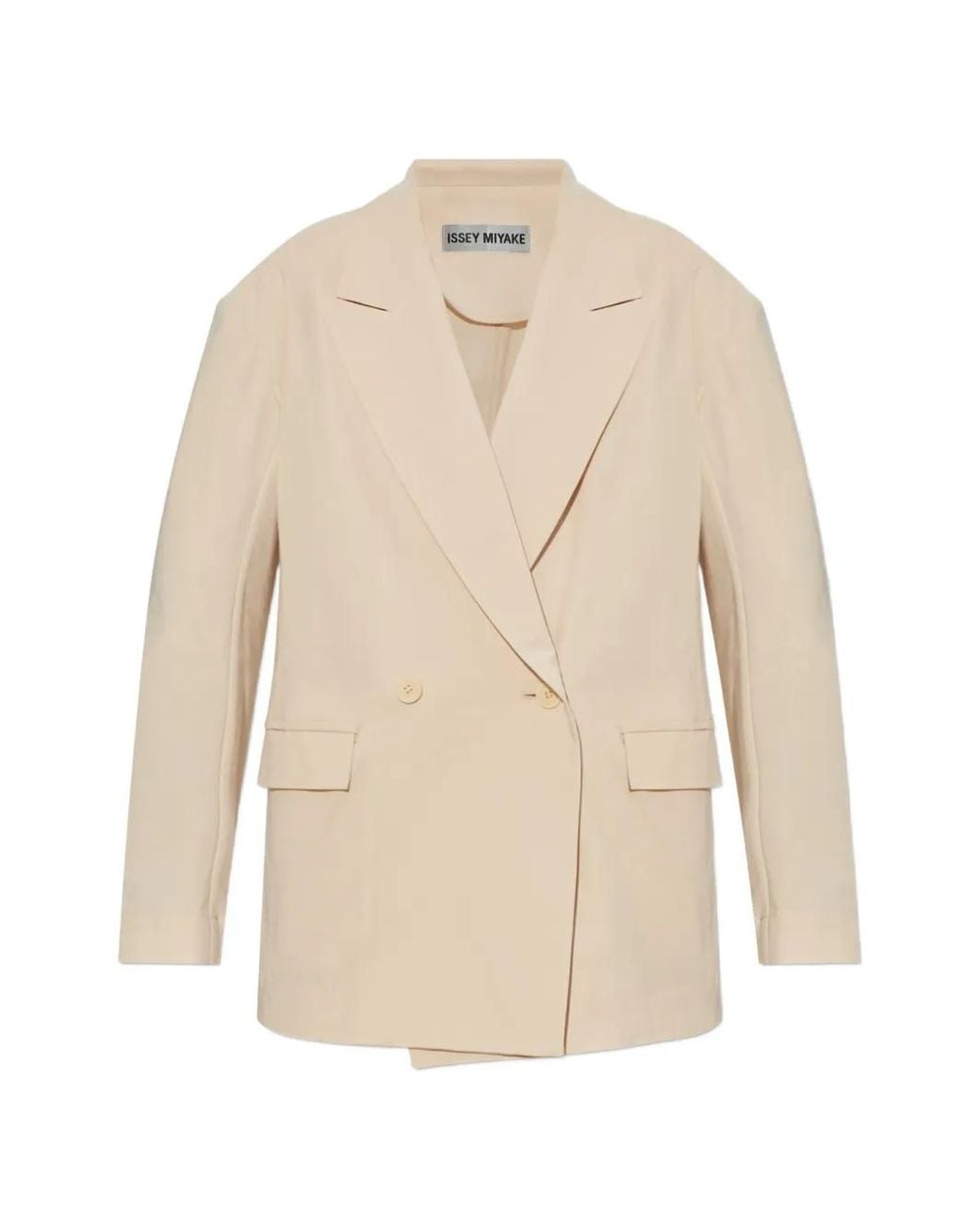 Issey Miyake White Looped Double-Breasted Blazer