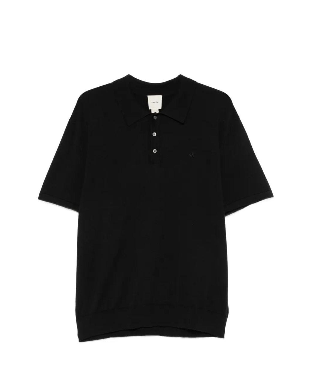 Calvin Klein Black Short-Sleeve Logo-Embroidered Polo Shirt for men