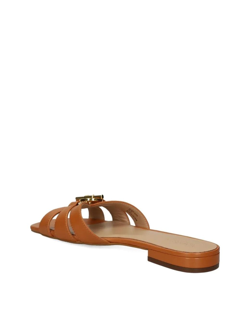 Ralph Lauren Brown Leather Flat Sandals