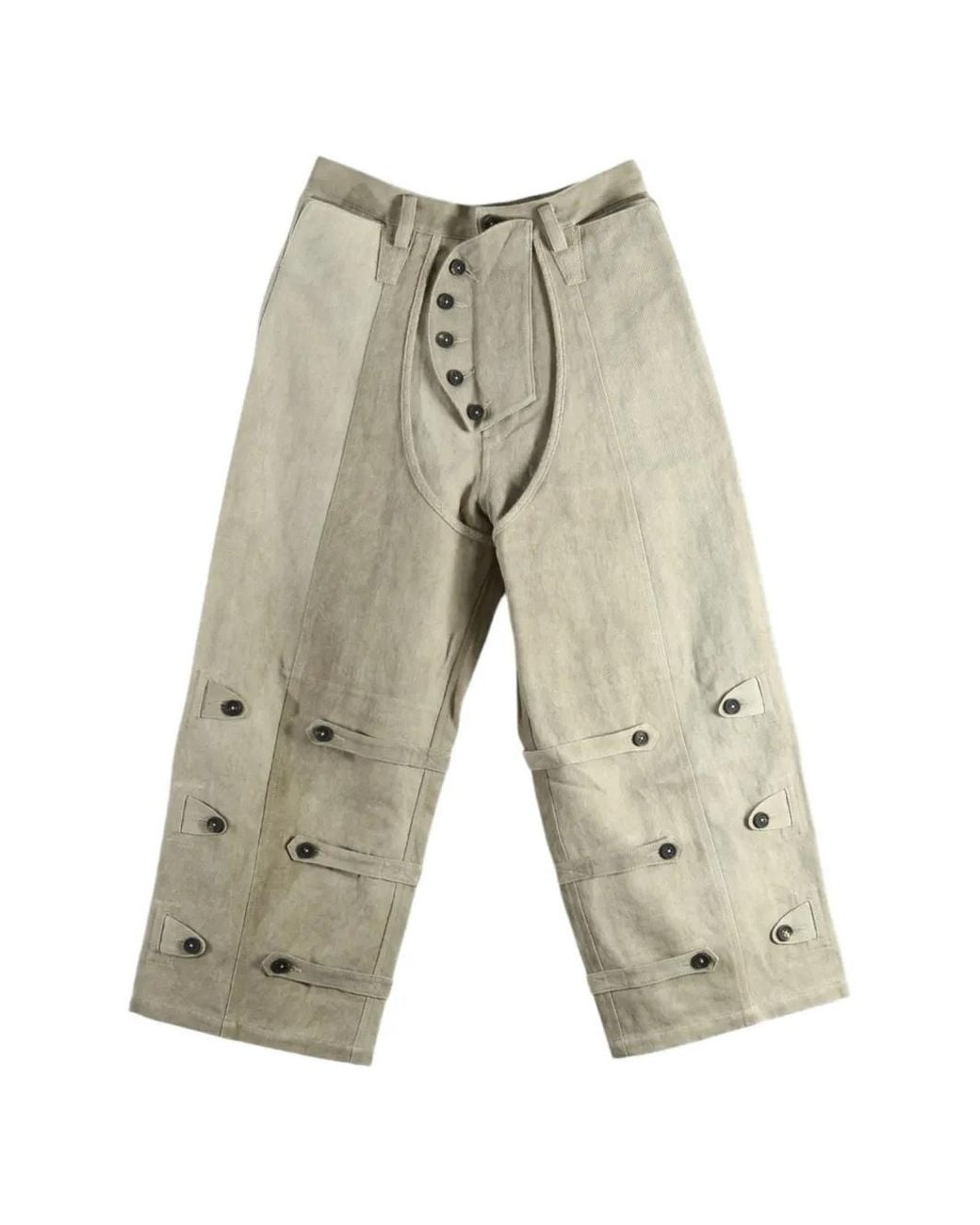 Ziggy Chen White Button-Detail Wide-Leg Jeans for men