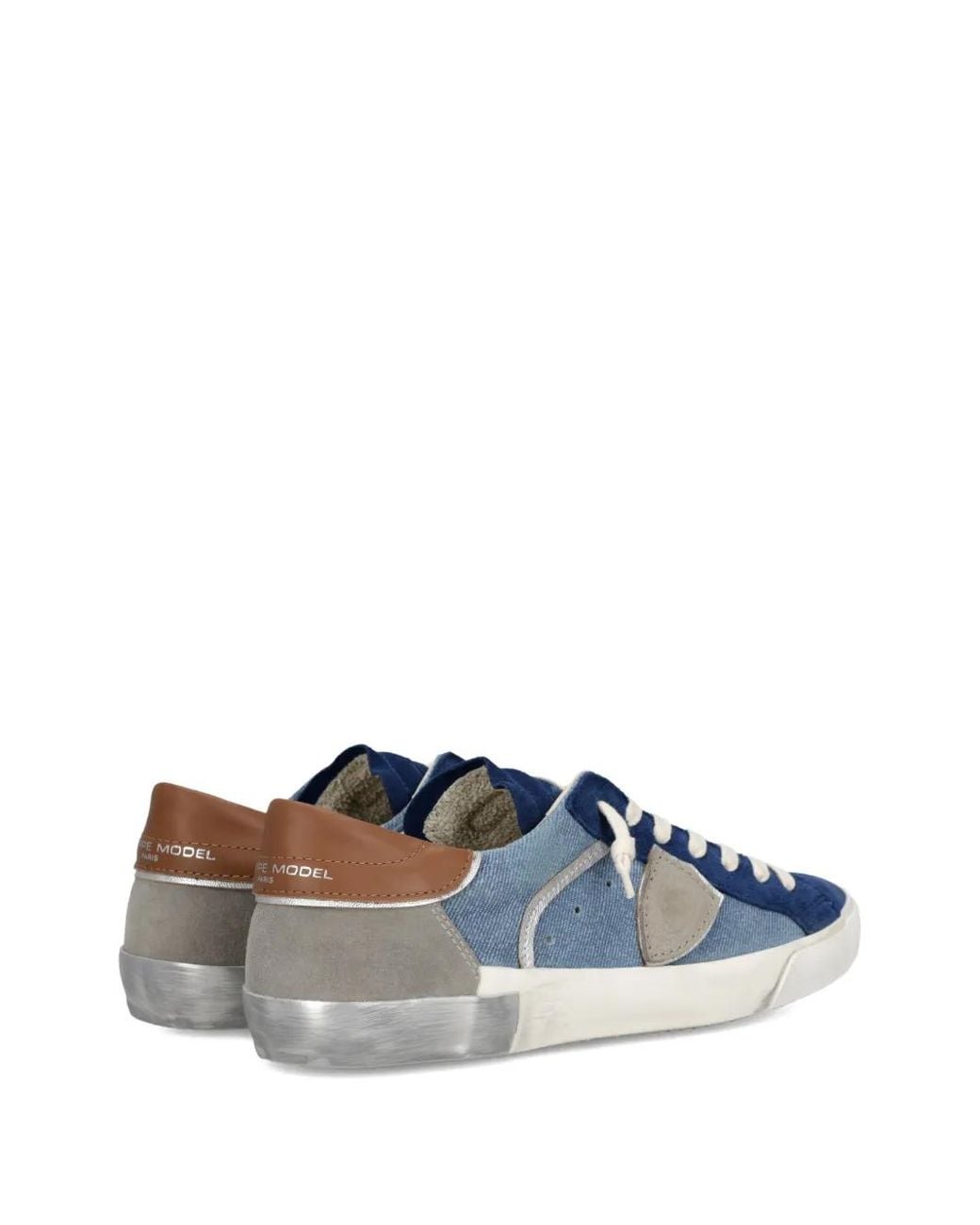 Philippe Model Blue Prsx Suede Appliqué Sneakers for men