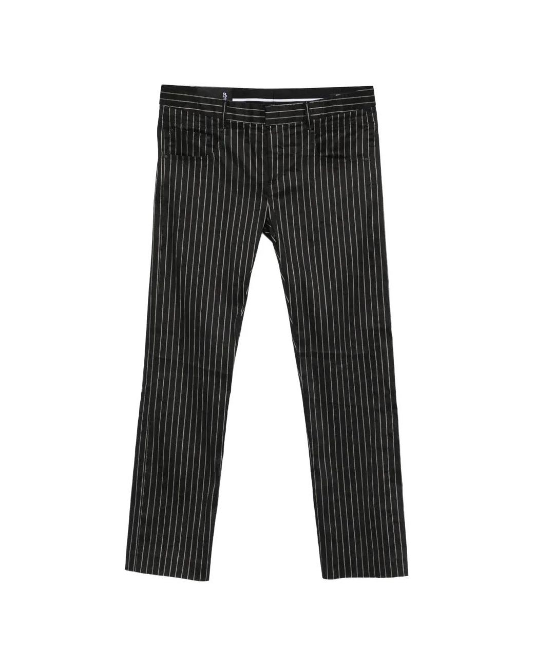 R13 Gestreepte Broek in het Black