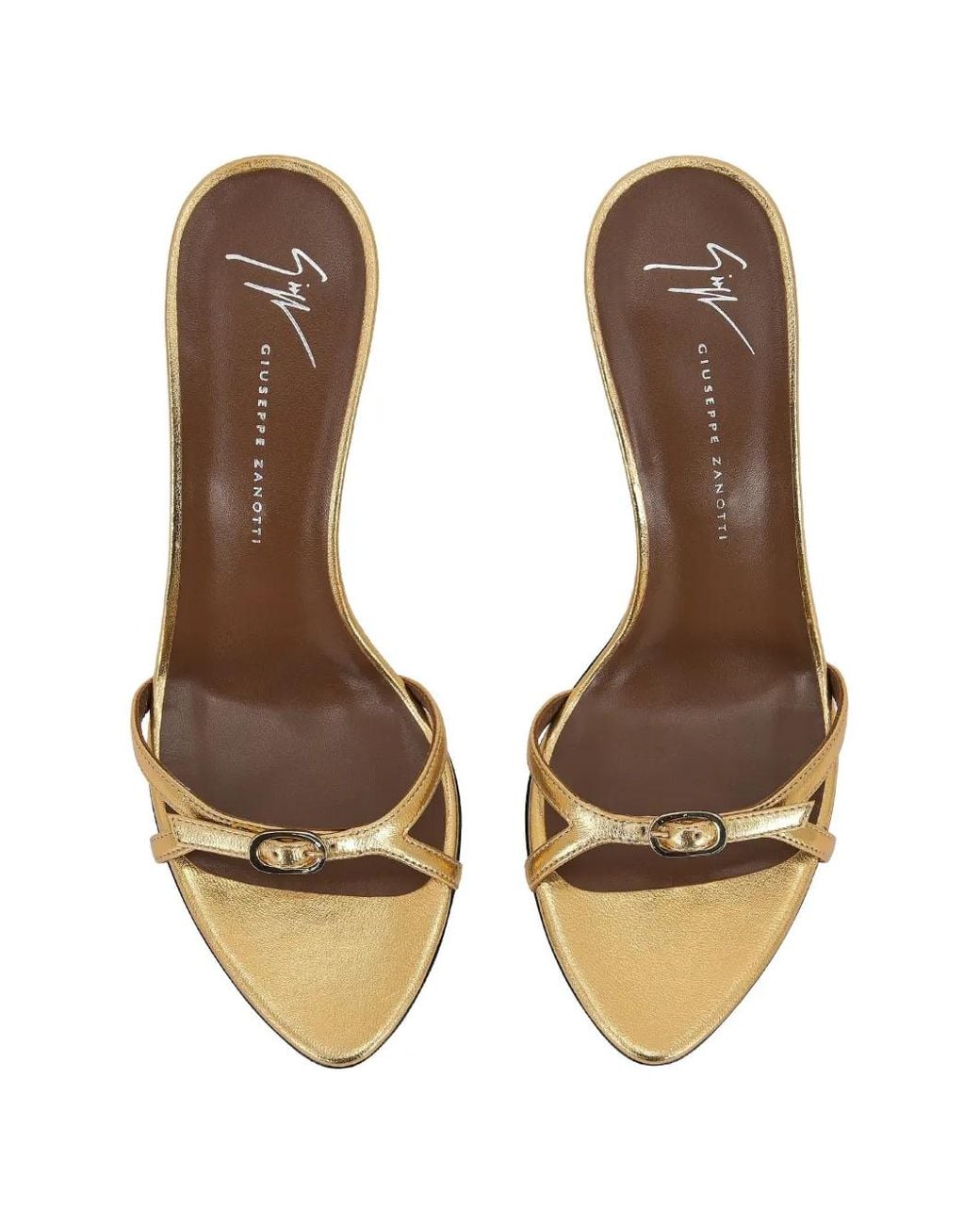 Giuseppe Zanotti Metallic Ophelia Buckle Laminated Sandals