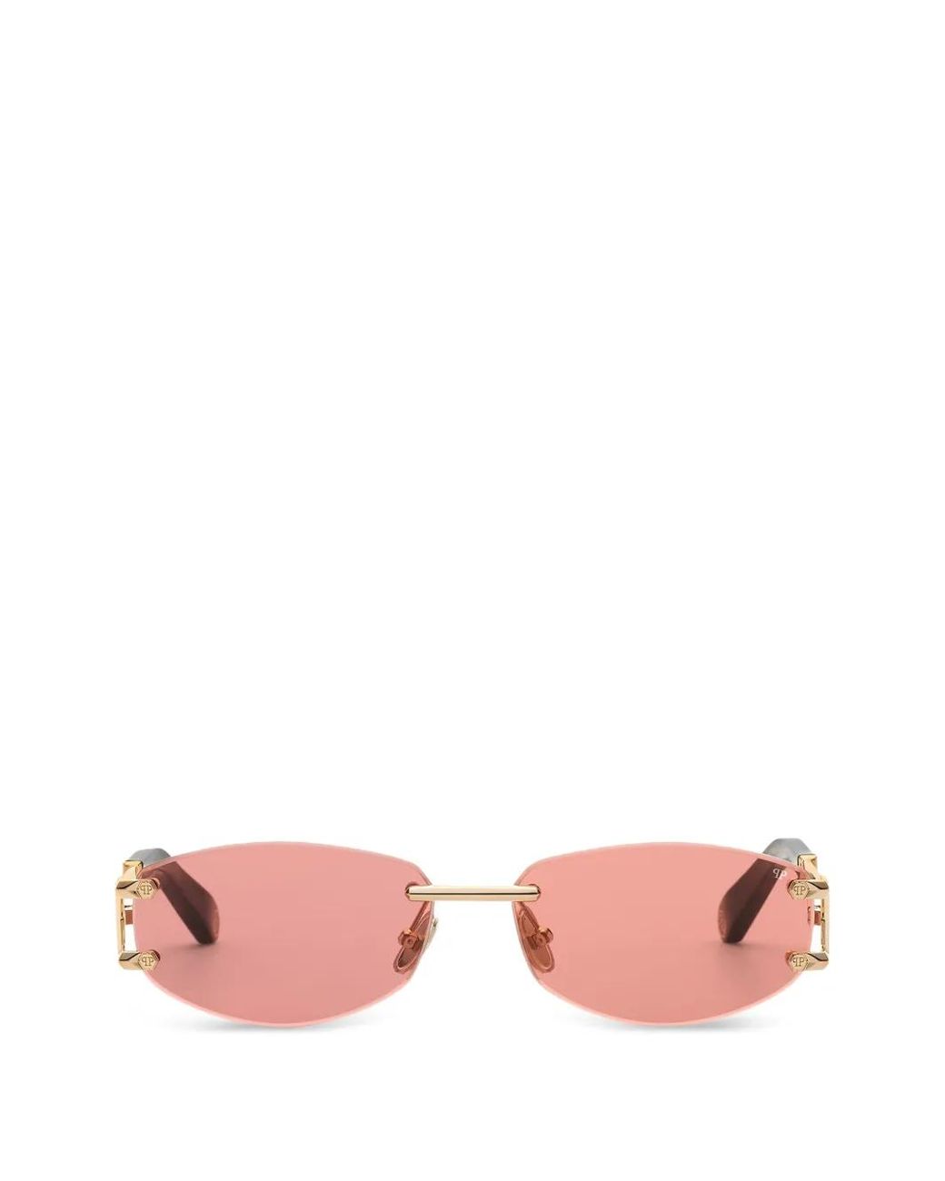 Philipp Plein Pink Sleek Oval-Lenses Sunglasses for men