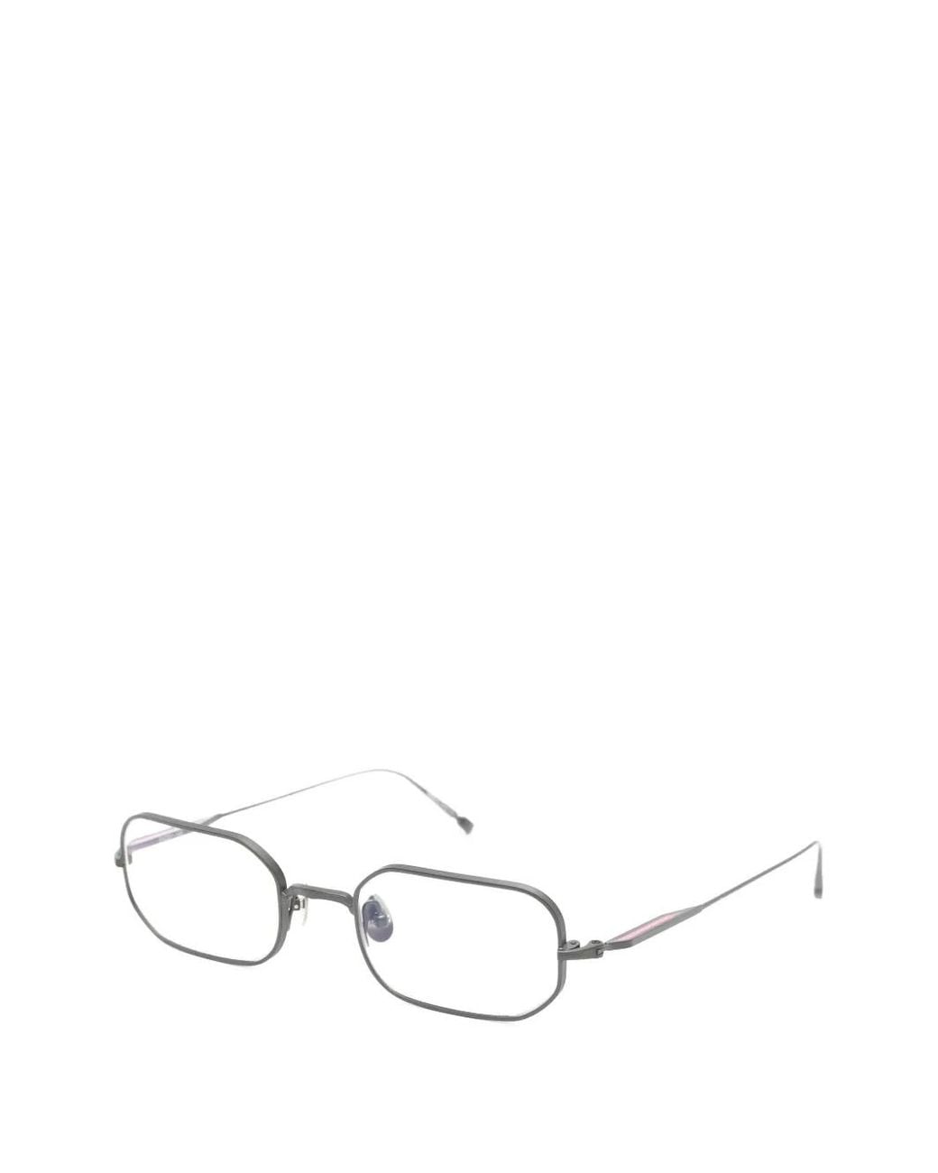 Matsuda White Rectangular-Frame Glasses