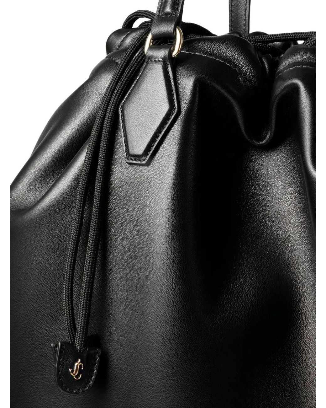 Jimmy Choo Black Large Drawstring Tote Bag