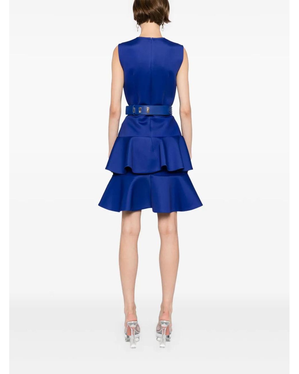 Saiid Kobeisy Blue Ruffled Mini Dress