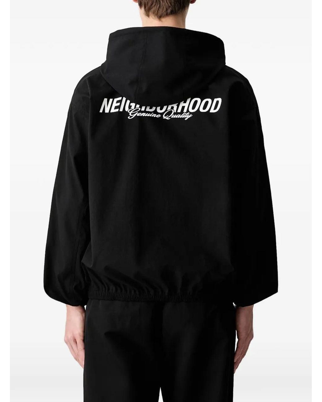 Neighborhood Black Veste Zippée À Logo Imprimé Et Capuche for men