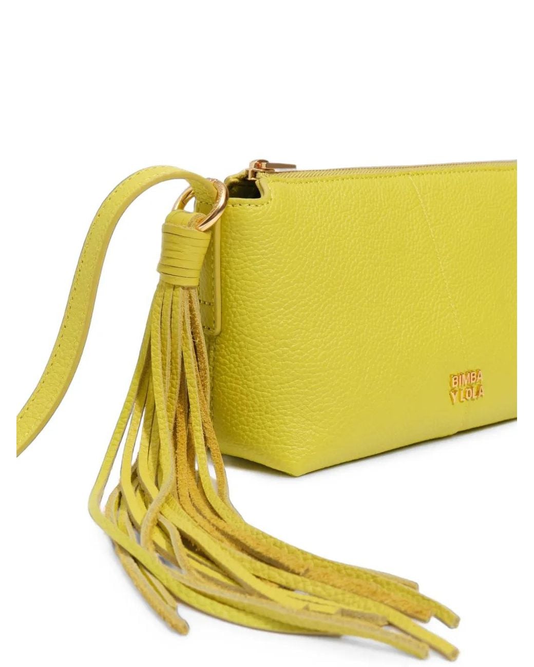 Bimba Y Lola Yellow Lemon Leather Mini Crossbody Bag