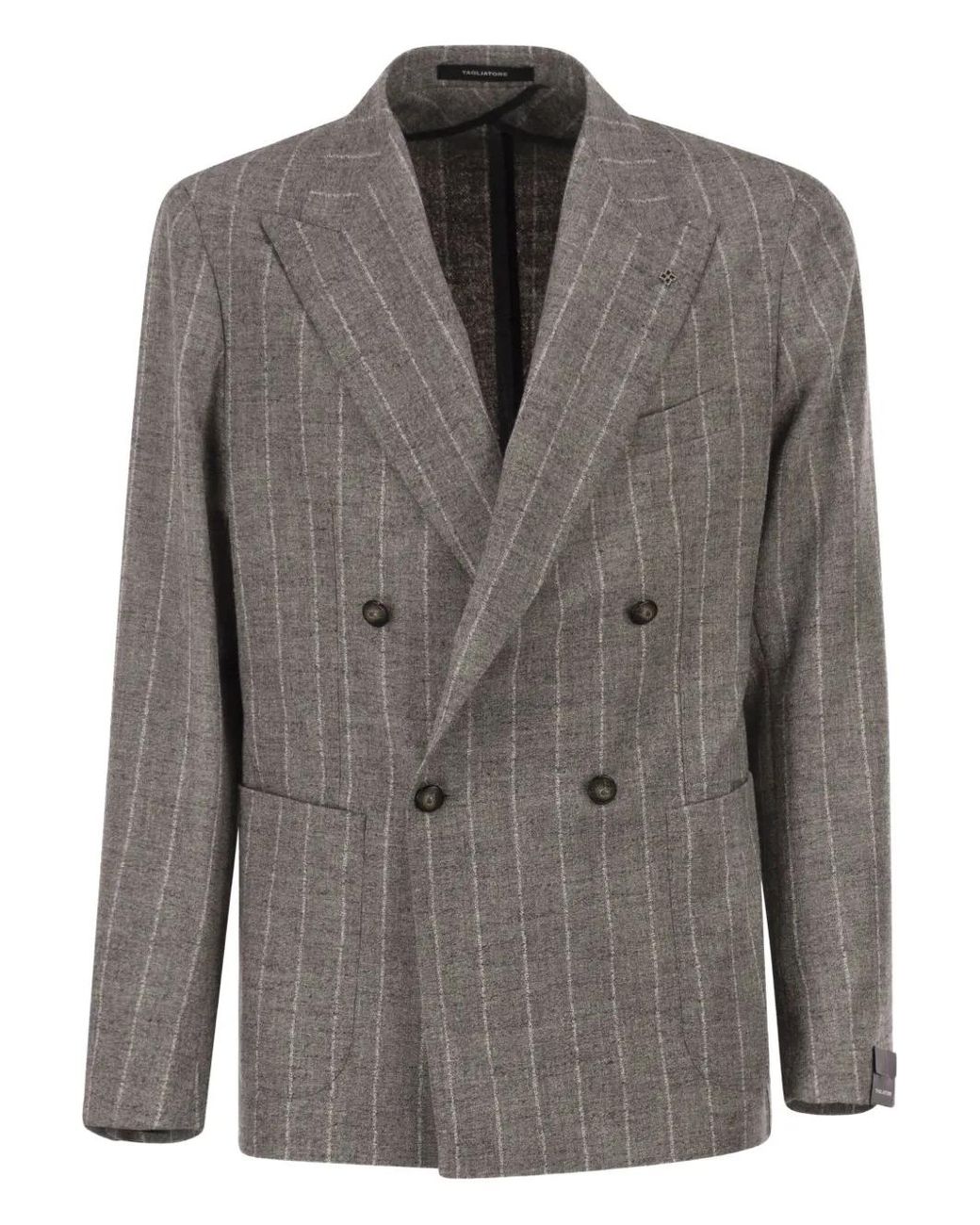 Tagliatore Gray Pinstripe Blazer for men