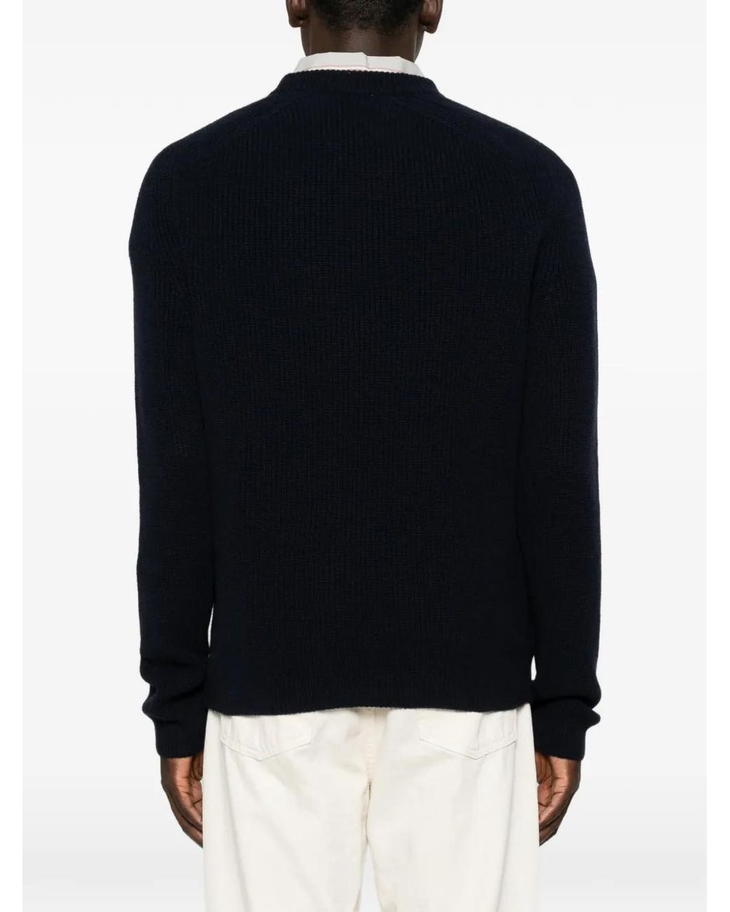 Malo Black Pull Côtelé À Manches Raglan for men