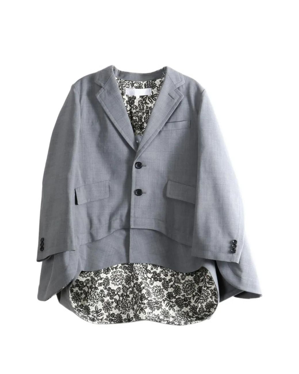 Comme des Garçons Gray Layered-Effect Notched-Lapel Blazer