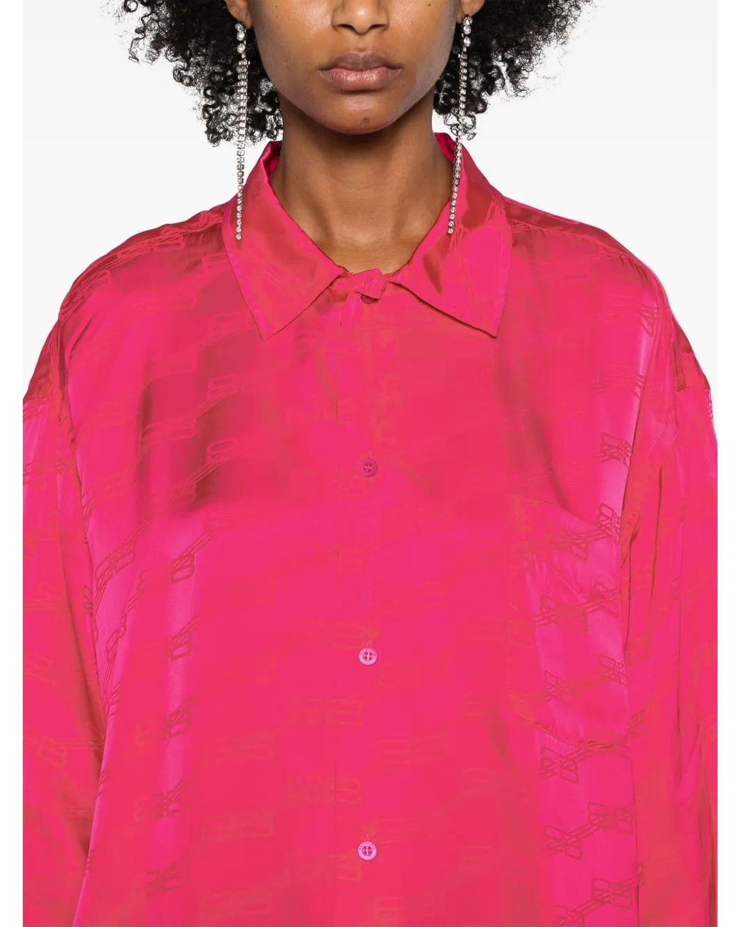 Balenciaga Pink Loose-Fit Shirt With Monogram