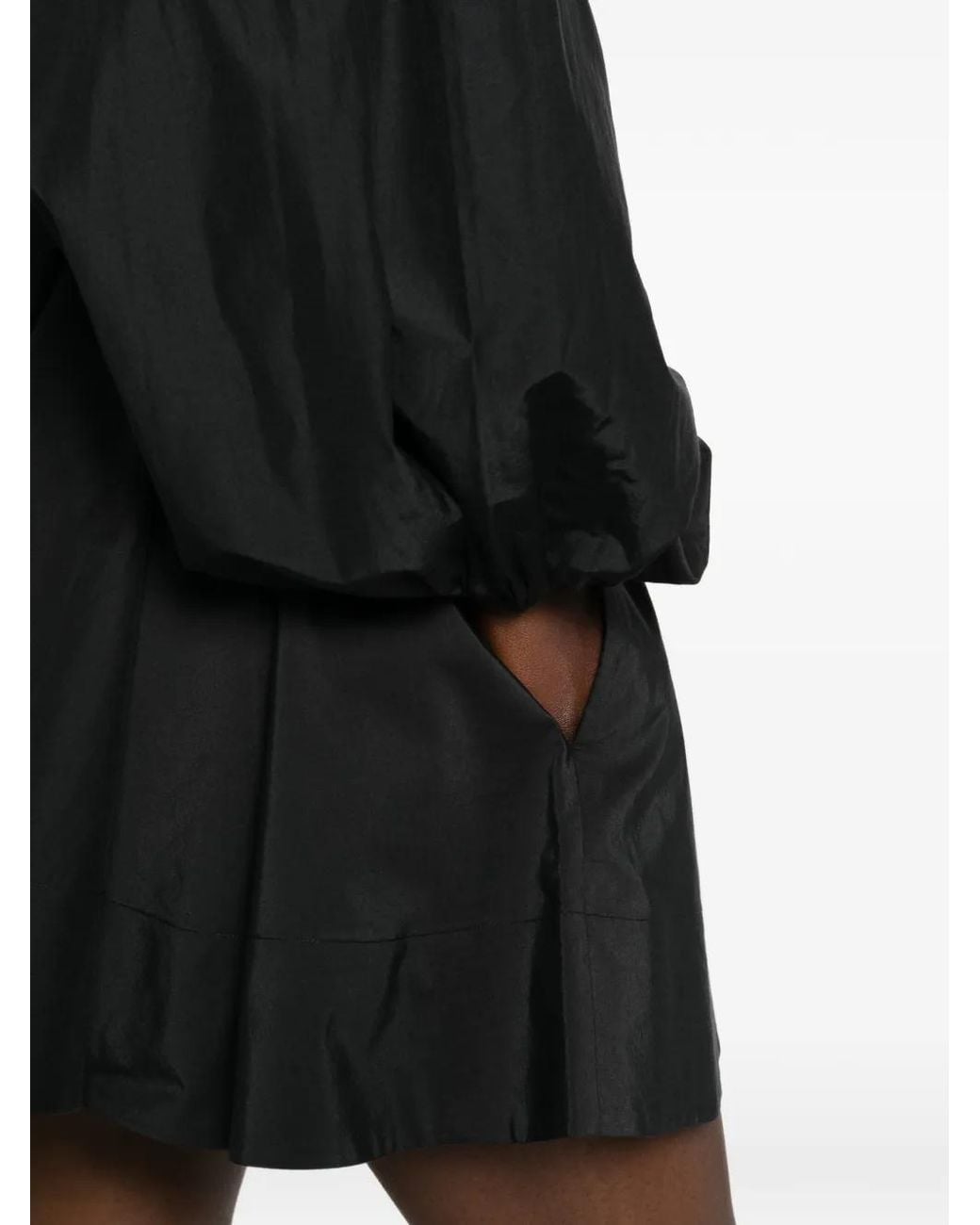 ANDAMANE Black Clara Open-Back Balloon-Sleeve Dress