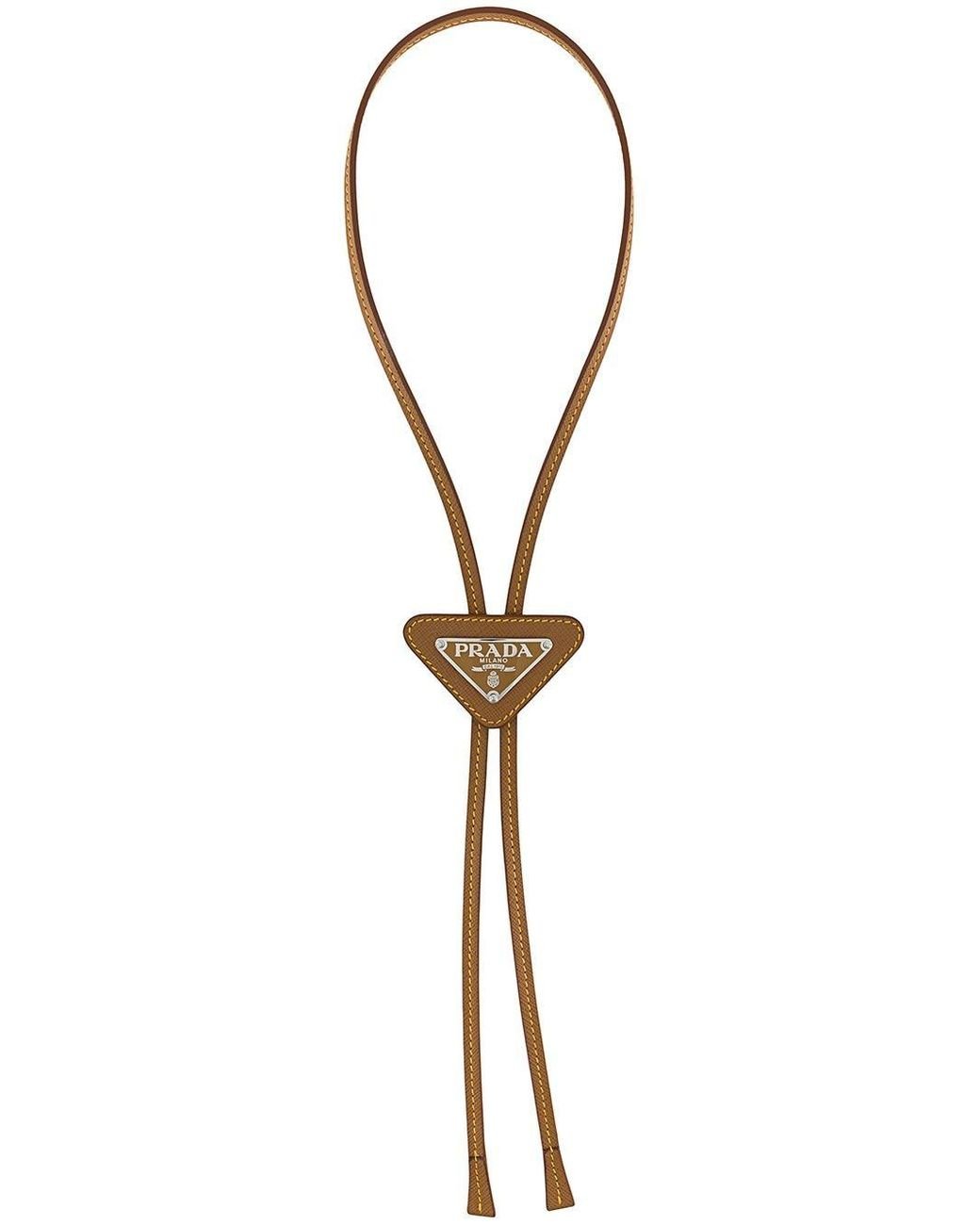 Prada saffiano logo bolo tie sale