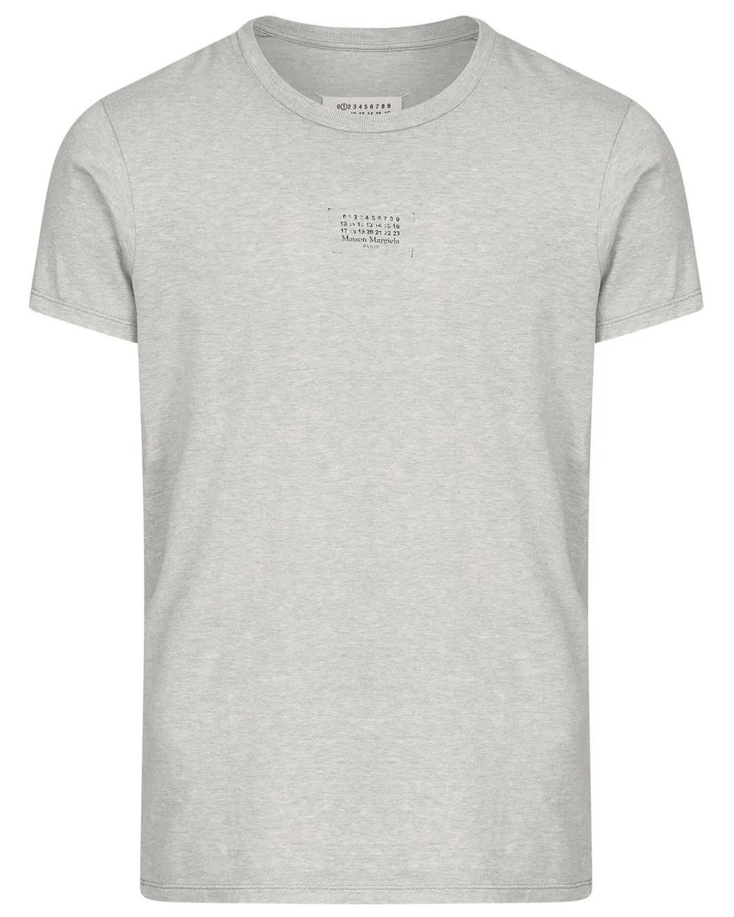 Maison Margiela Gray Melange Cotton T-Shirt for men