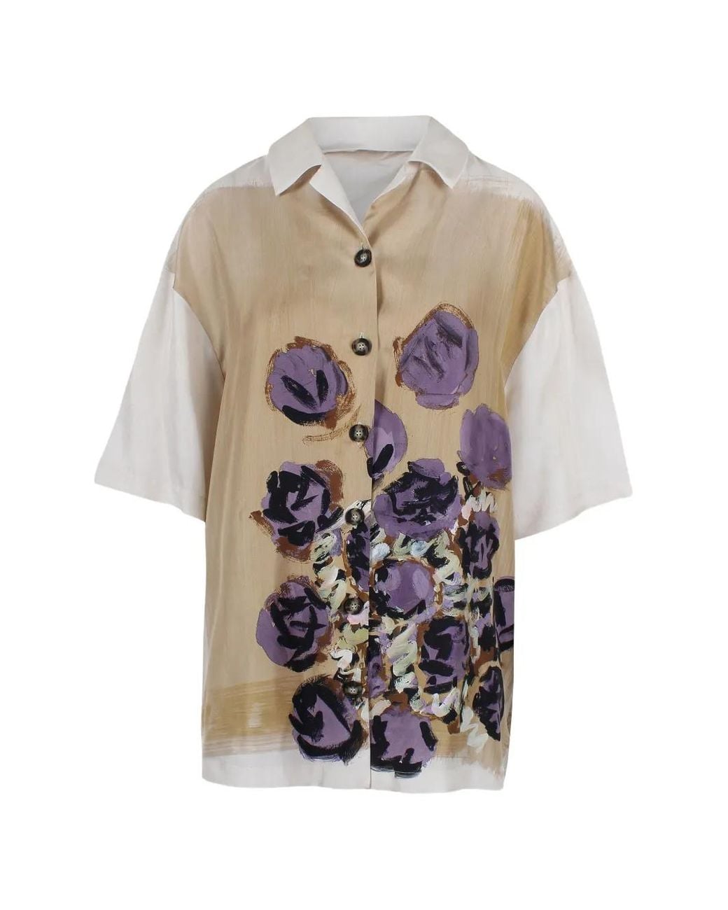Antonio Marras White Floral-Print Short-Sleeve Shirt