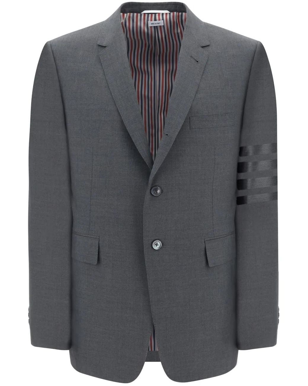 Thom Browne Gray Wool Single-breasted Blazer Jacket for men