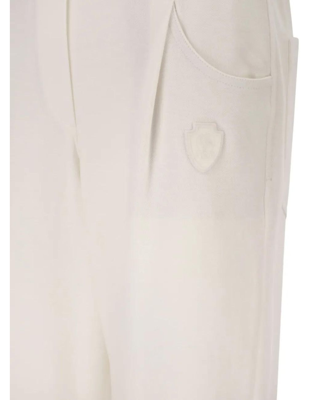 Brunello Cucinelli White Pleated Trousers