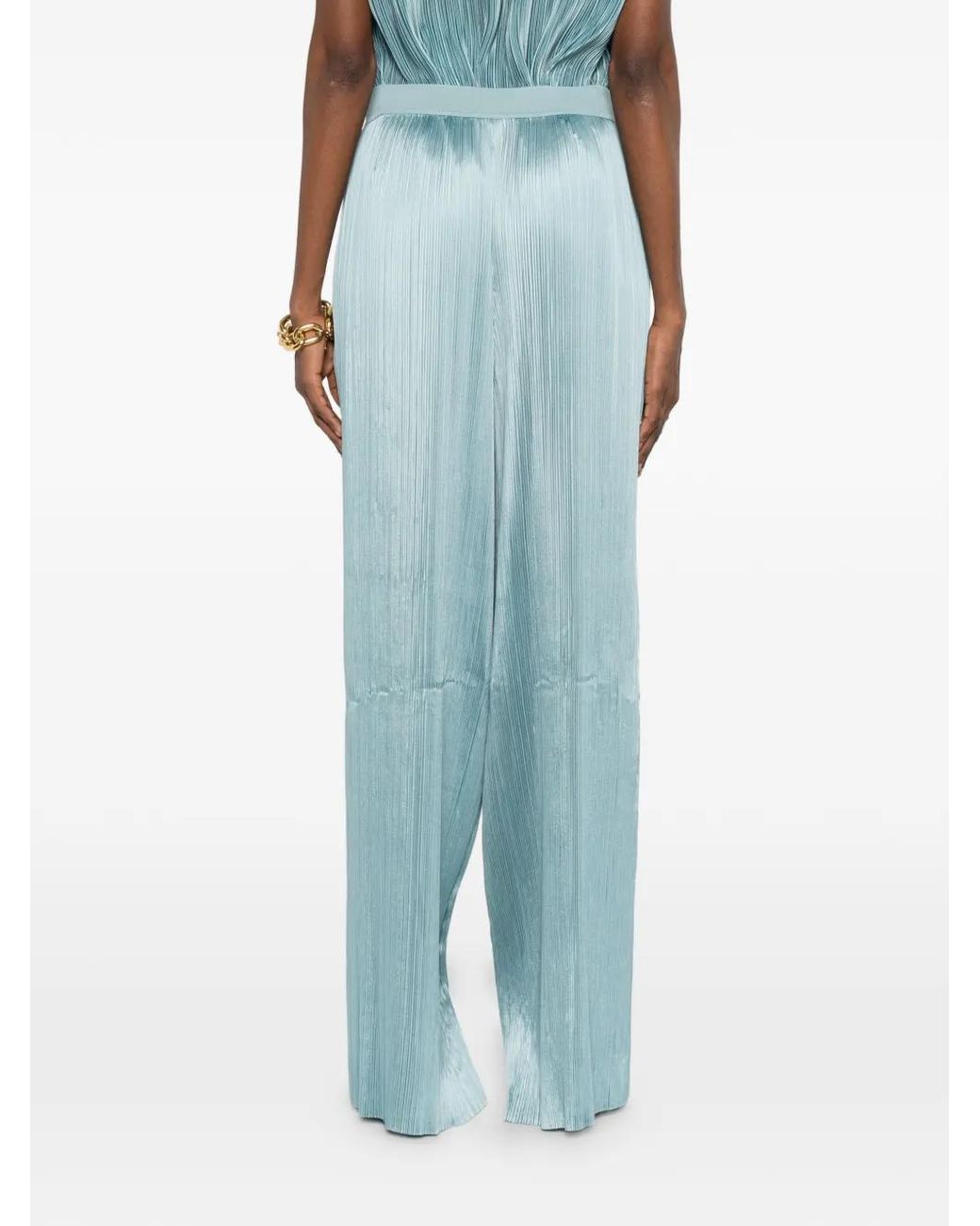 Joseph Blue Amber Plissé Palazzo Pants