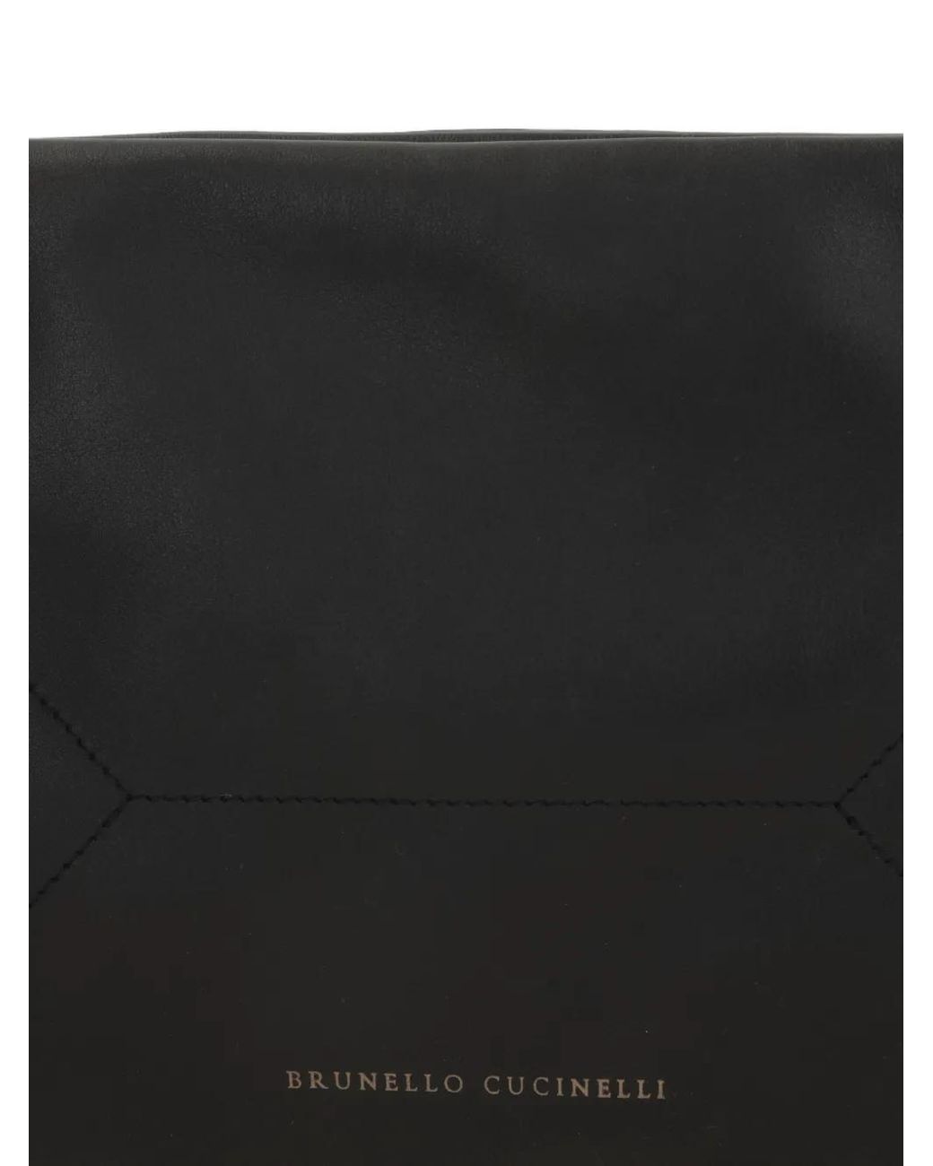 Brunello Cucinelli White Sac Porté Épaule En Cuir