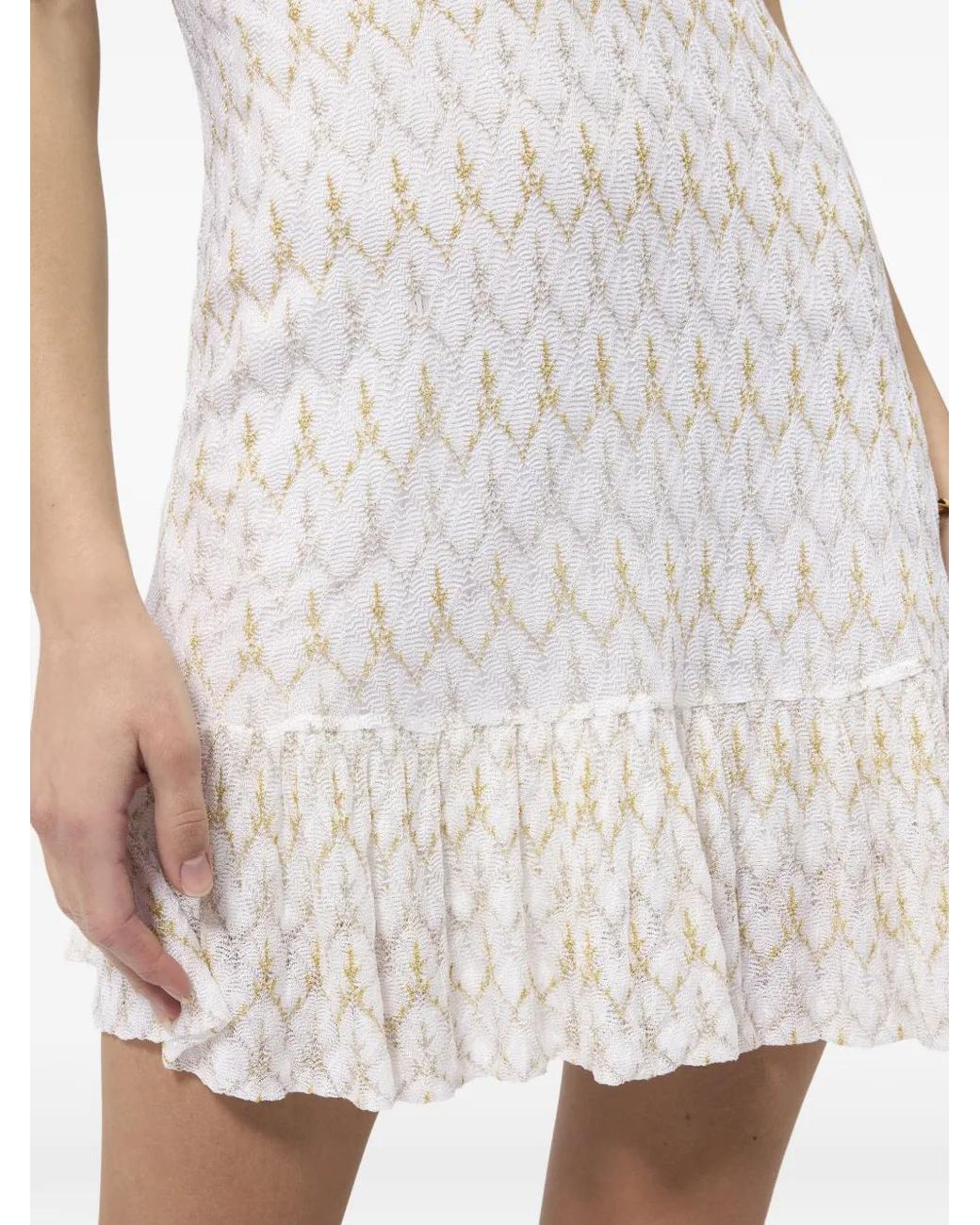 Missoni White Mini Dress With Ruffles