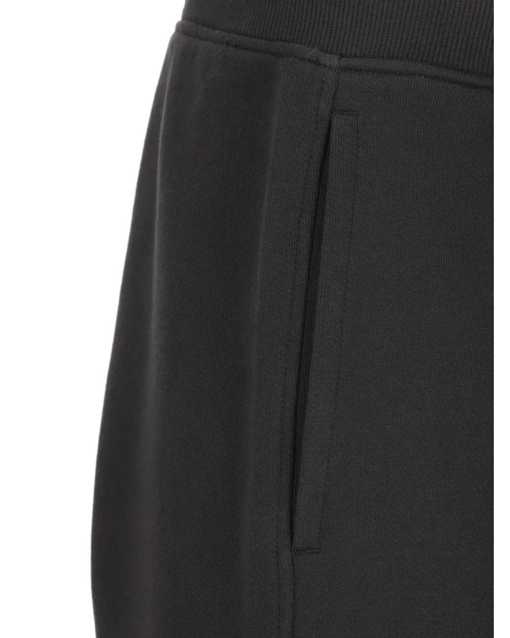 C P Company Black Diagonal Raised Fleece Lens Sweatpants for men