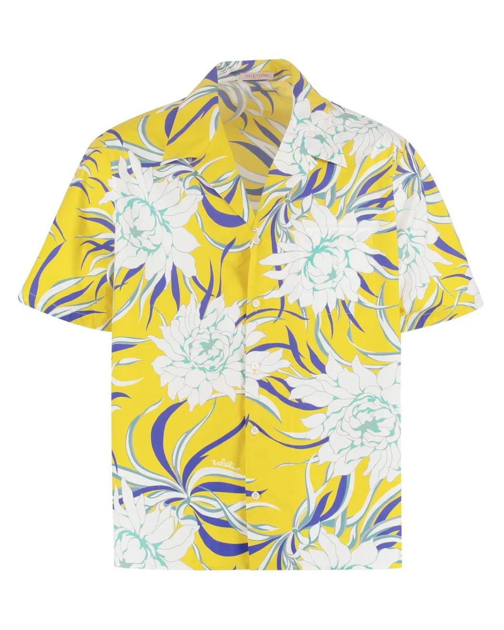 Valentino Garavani Gray Graphic-Print Short-Sleeve Shirt for men