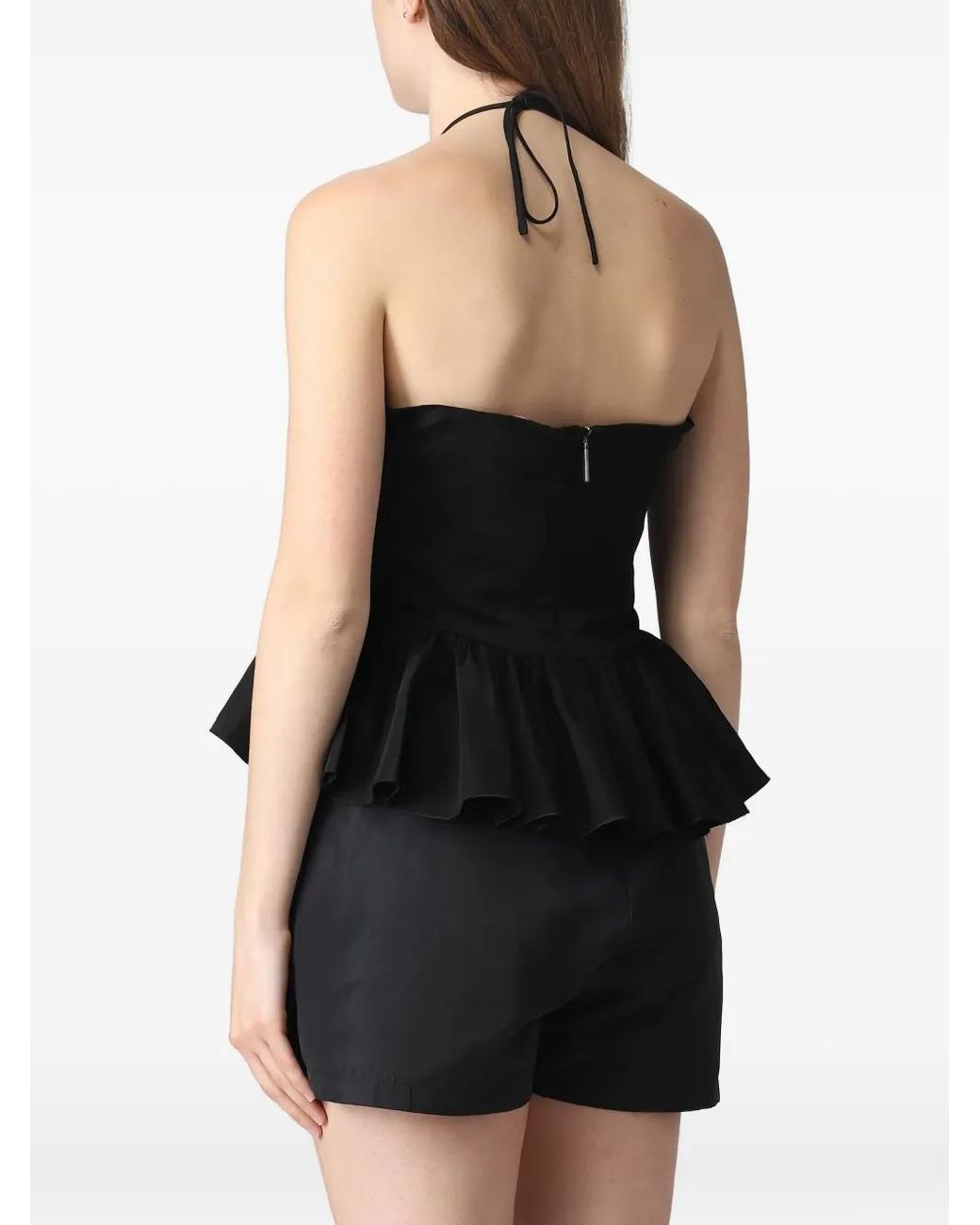 MSGM Black Flared Top