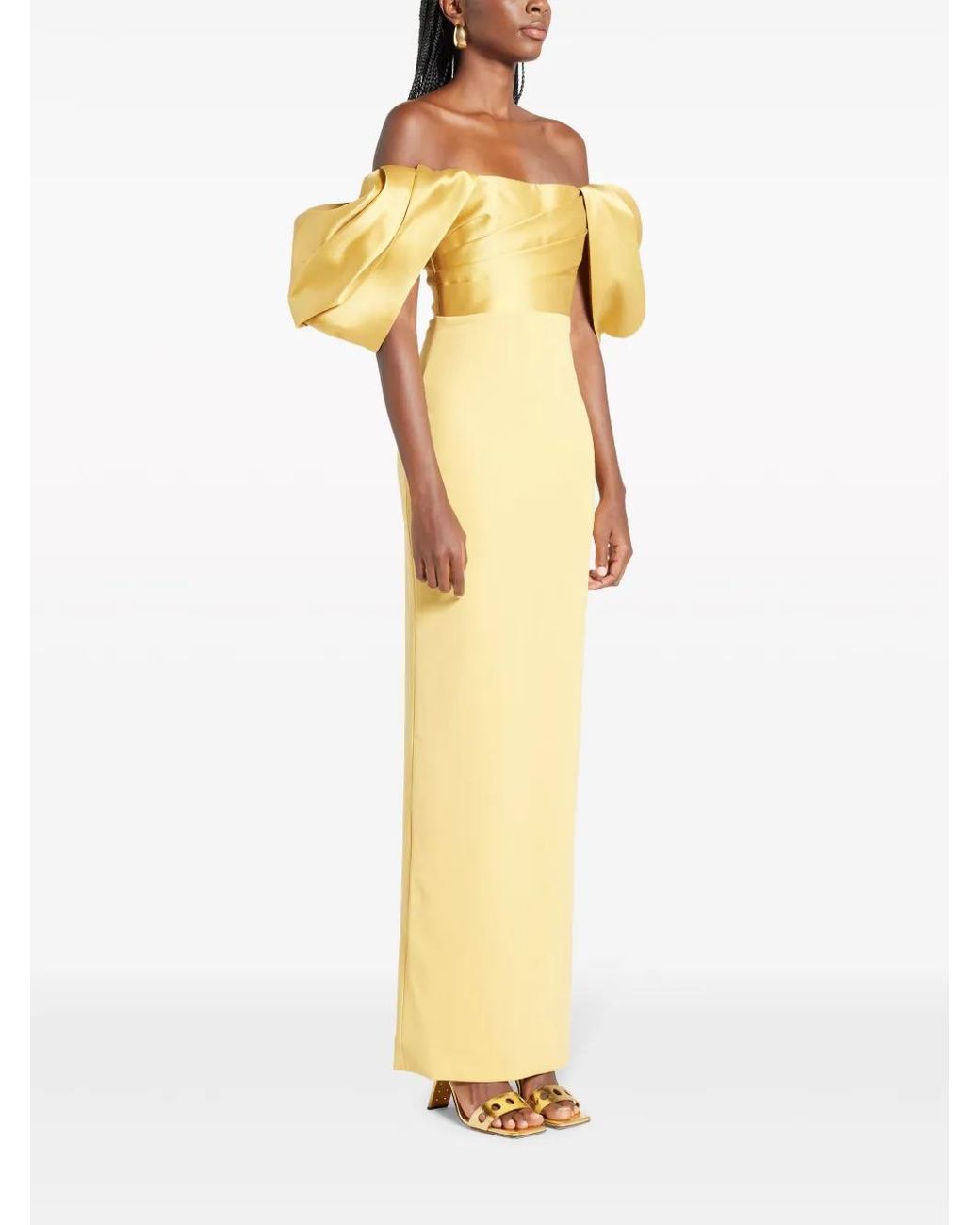 Solace London The Sian Maxi Dress in Yellow | Lyst