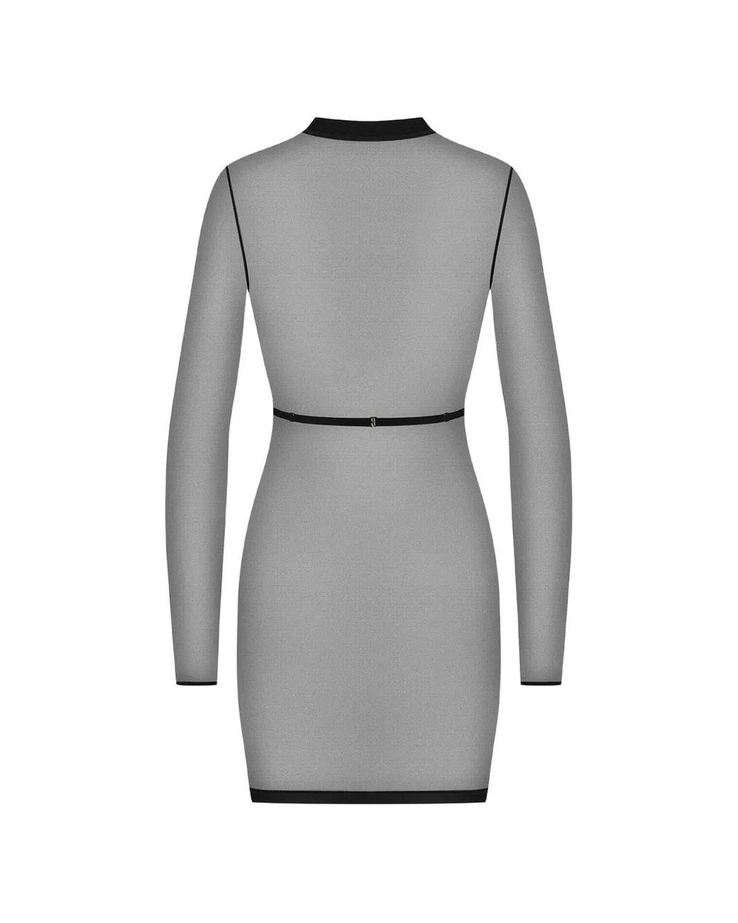 Maison Close Corps À Corps Mesh Jurk Met Harnas-Detail in het Black