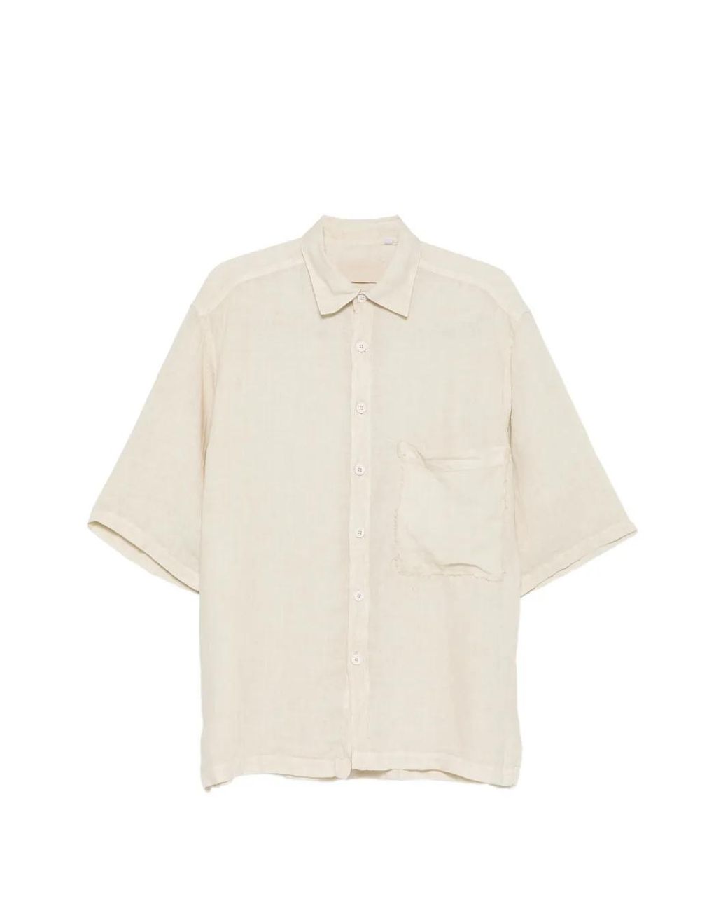 INLINUM White Chest-Pocket Short-Sleeve Shirt for men