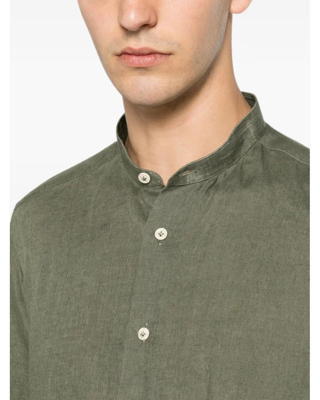 VELA SHOP Green Chemise À Boutonnière Devant for men