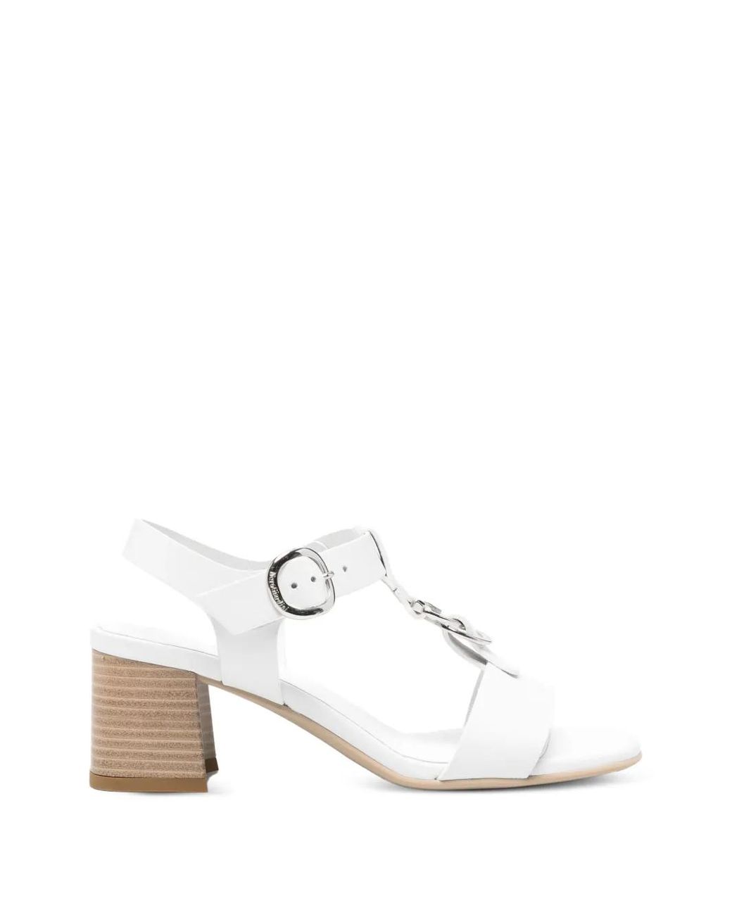 Nero Giardini White Buckle-Fastening Leather Sandals