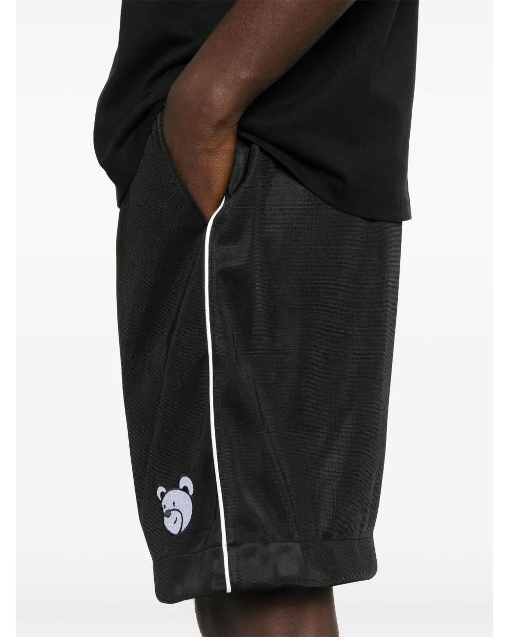 INBETWEENERS Black Logo-Appliqué Track Shorts