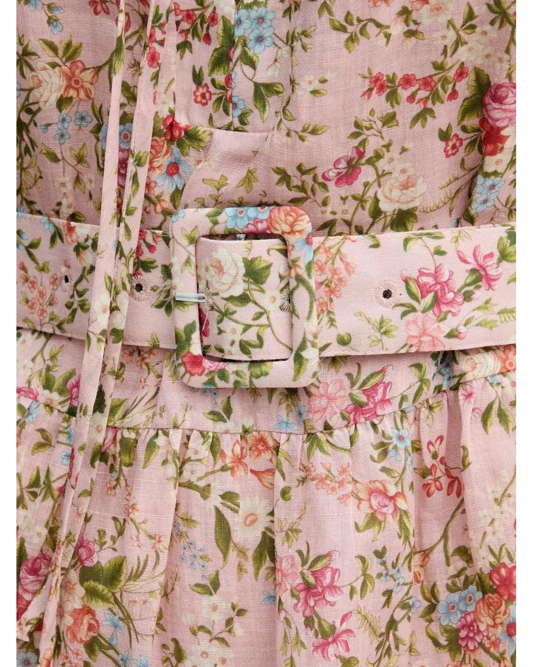 Silvian Heach Pink Floral Belted Mini Dress